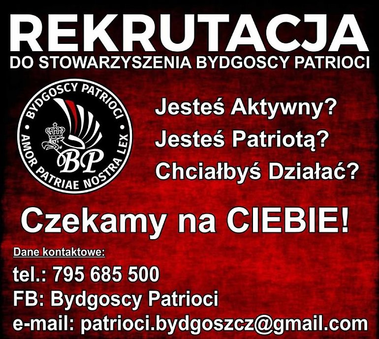 Bydgoscy Patrioci prowadzą rekrutację. Stowarzyszenie szuka nowych członków