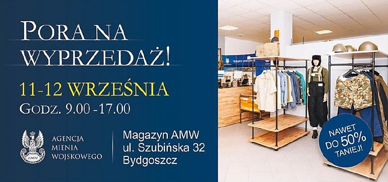 Hełmy za 40 zł, manierki za 15. AMW otwiera magazyn w Bydgoszczy