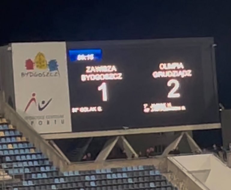Twierdza przy Gdańskiej padła. Zawisza przegrał z Olimpią Grudziądz
