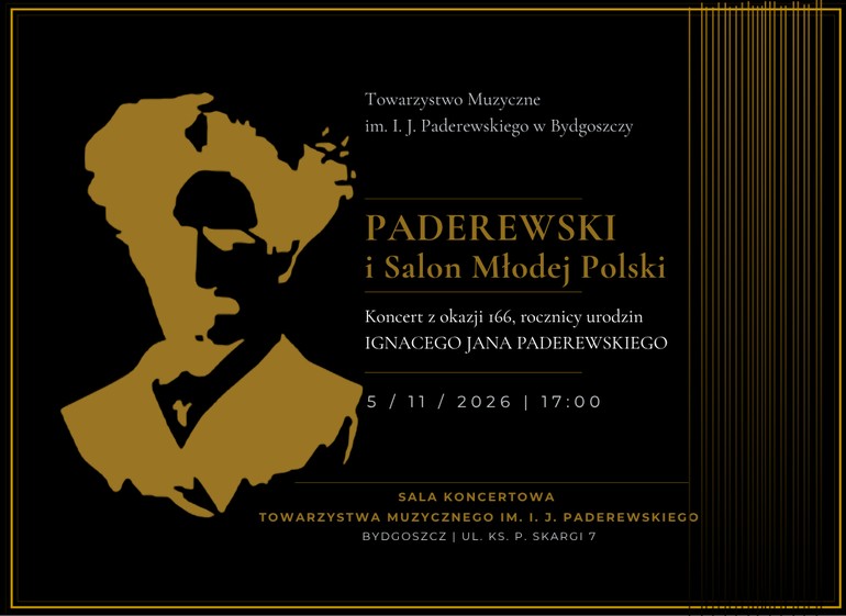 Listopad z Paderewskim. Cztery koncerty przy ul. Skargi w Bydgoszczy