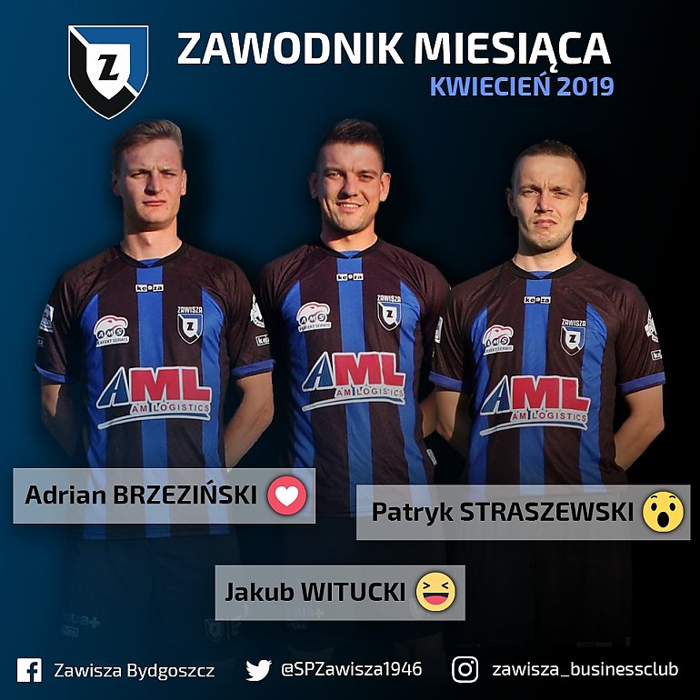 Klub Zawisza Bydgoszcz wybiera piłkarza kwietnia